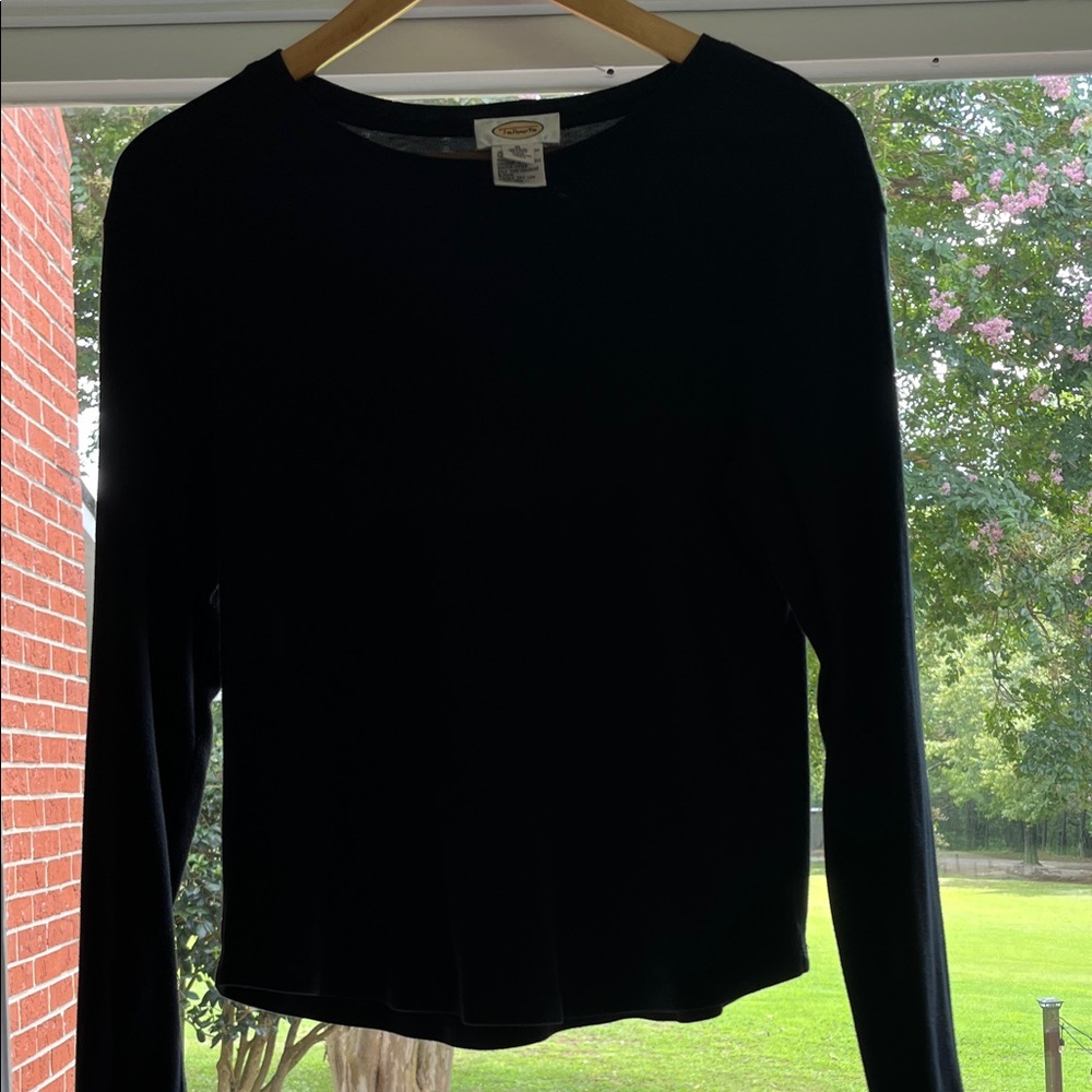 Talbots Black Long Sleeve Crew Neck Top
